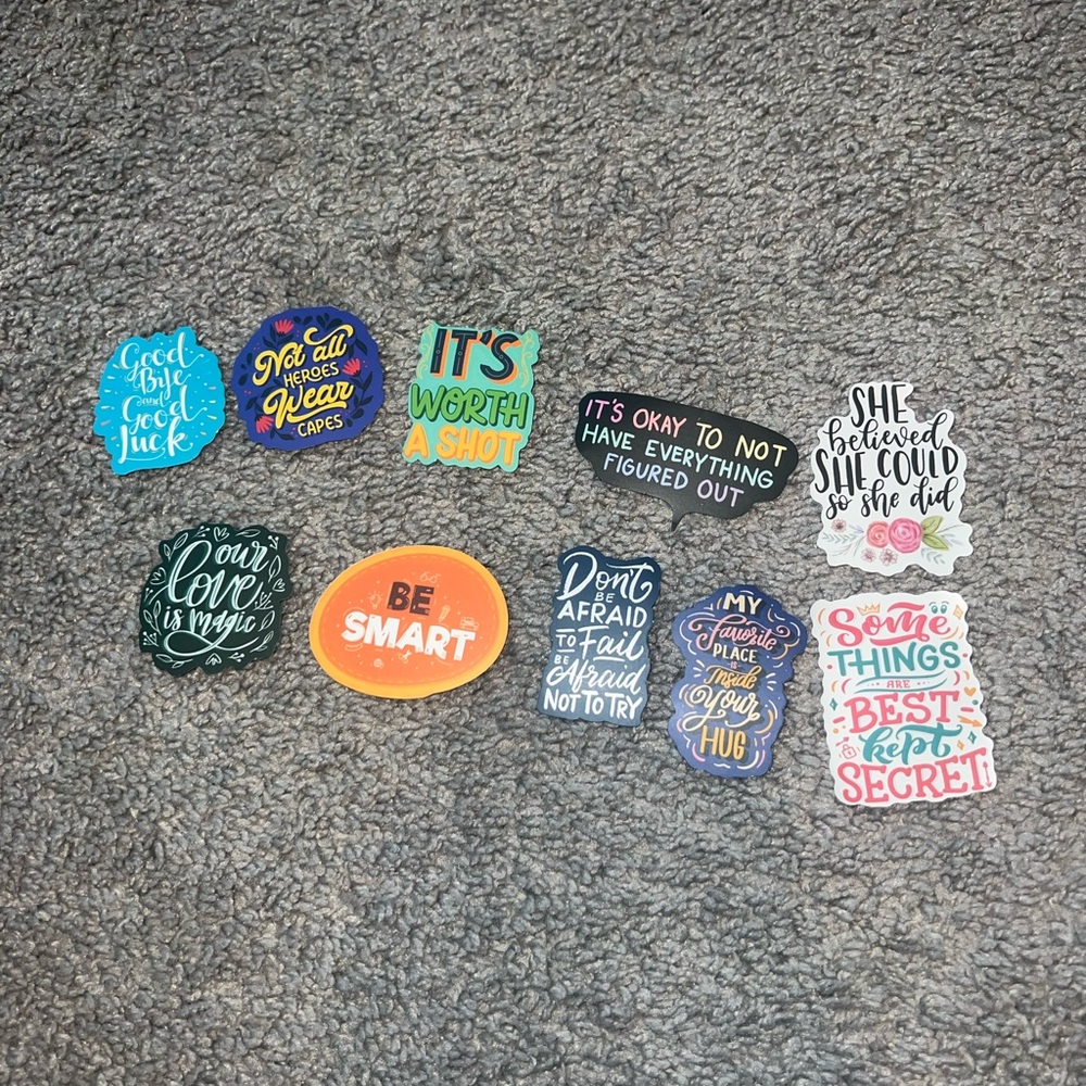 3 for $12 Inspirational Quote Stickers Set